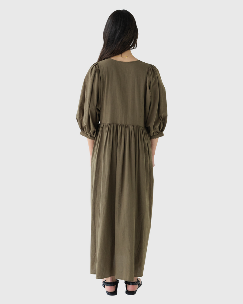Cotton Midi Dress Forest