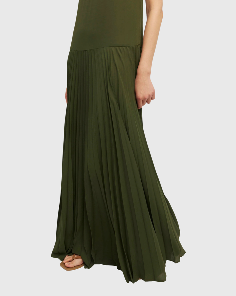 Betty Pleat Dress (Matte Pleat) Vine