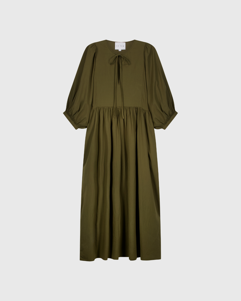 Cotton Midi Dress Forest