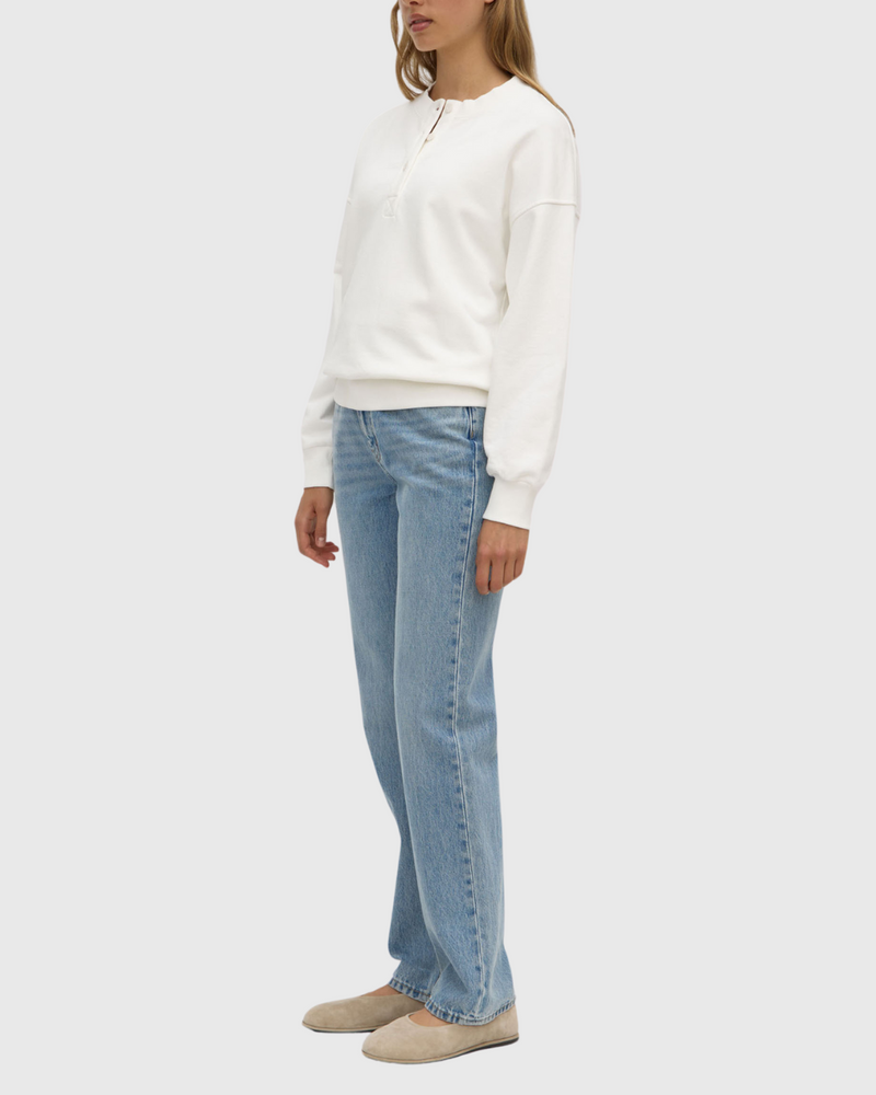 Anya Fleece Crew Antique White
