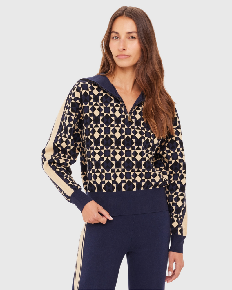Cosmo Kairo Half Zip Knit Geo