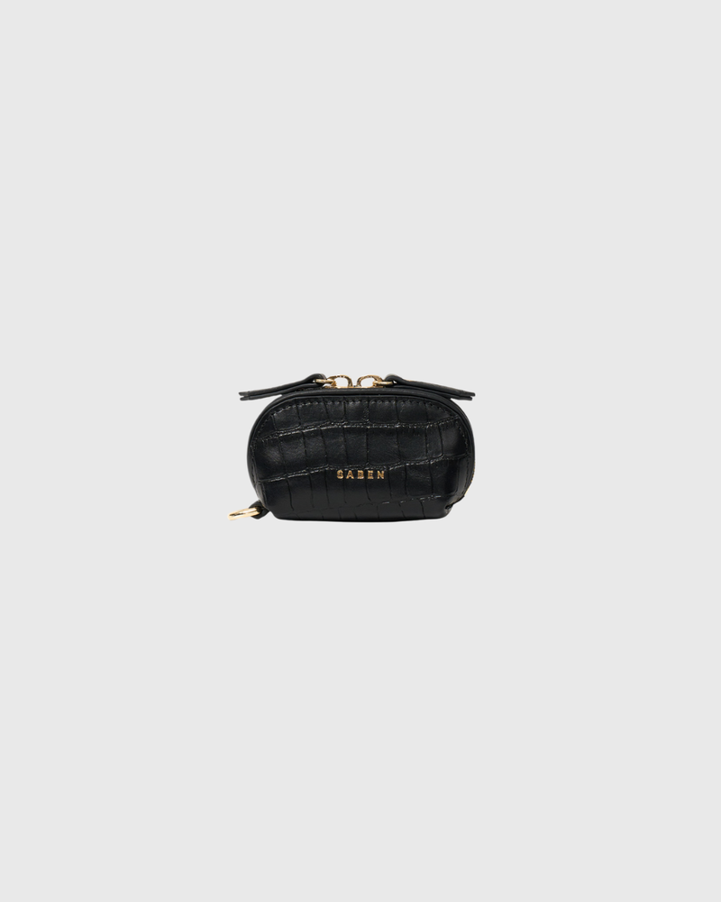 Tarin Airpod Pouch Black Matte Croc