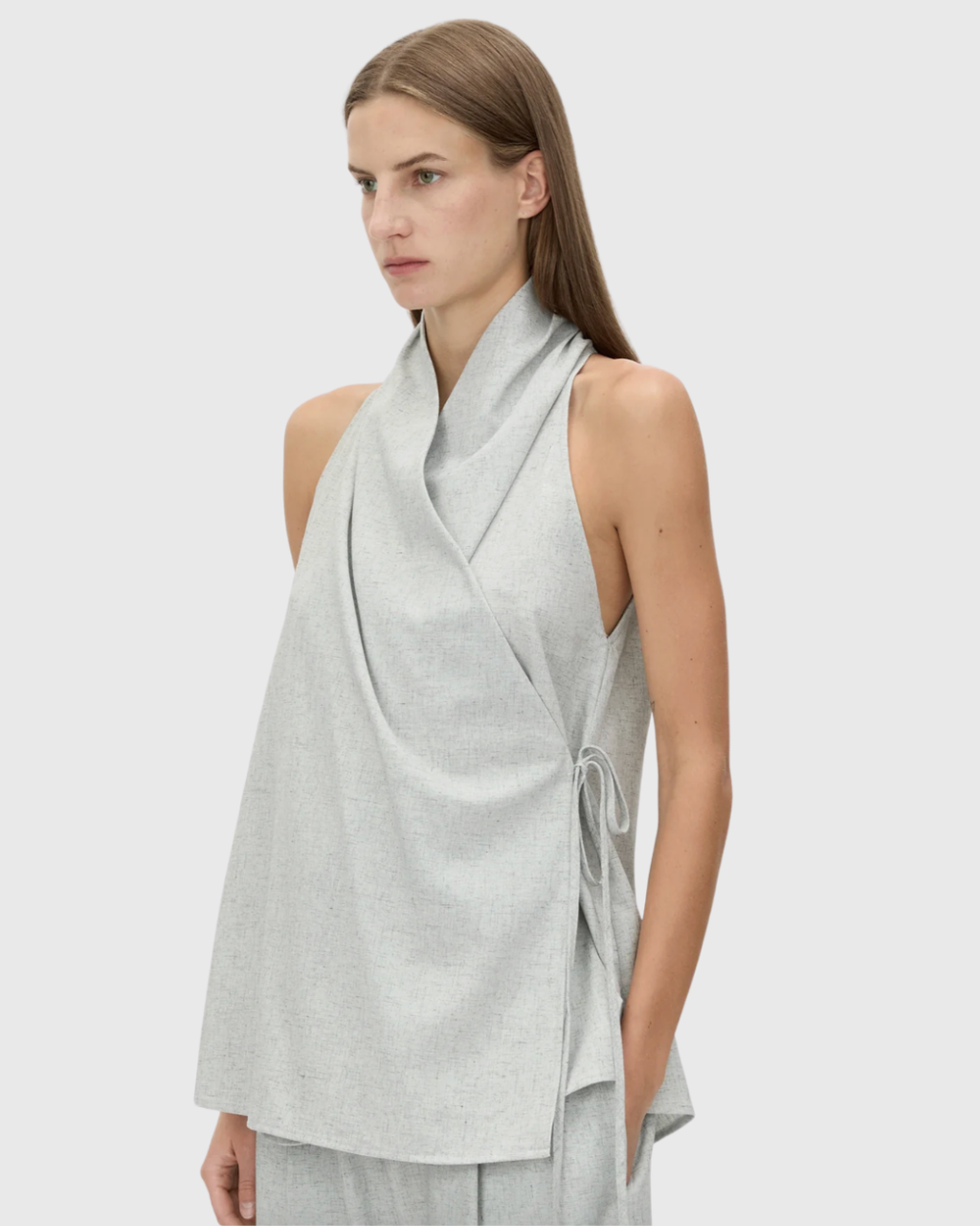 Alta Wrap Top Light Blue Marle