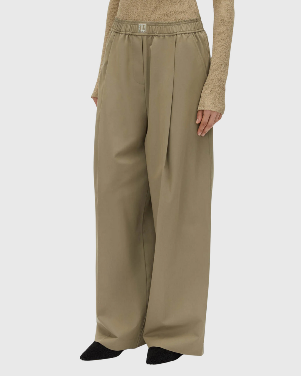 Zeno Monogram Elastic Pant Khaki