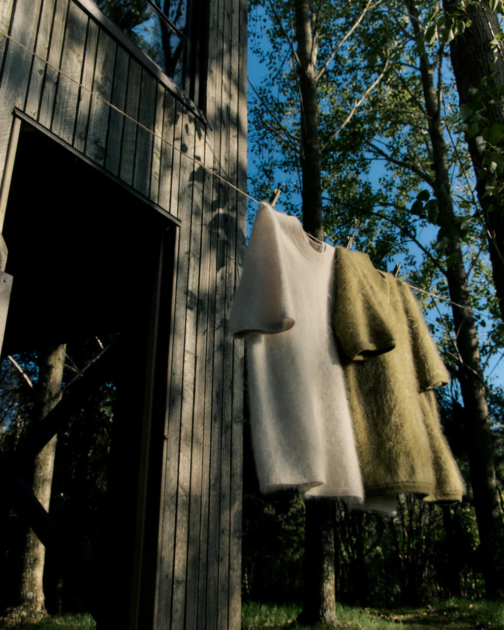 Brushed Cashmere T Shirt Moss