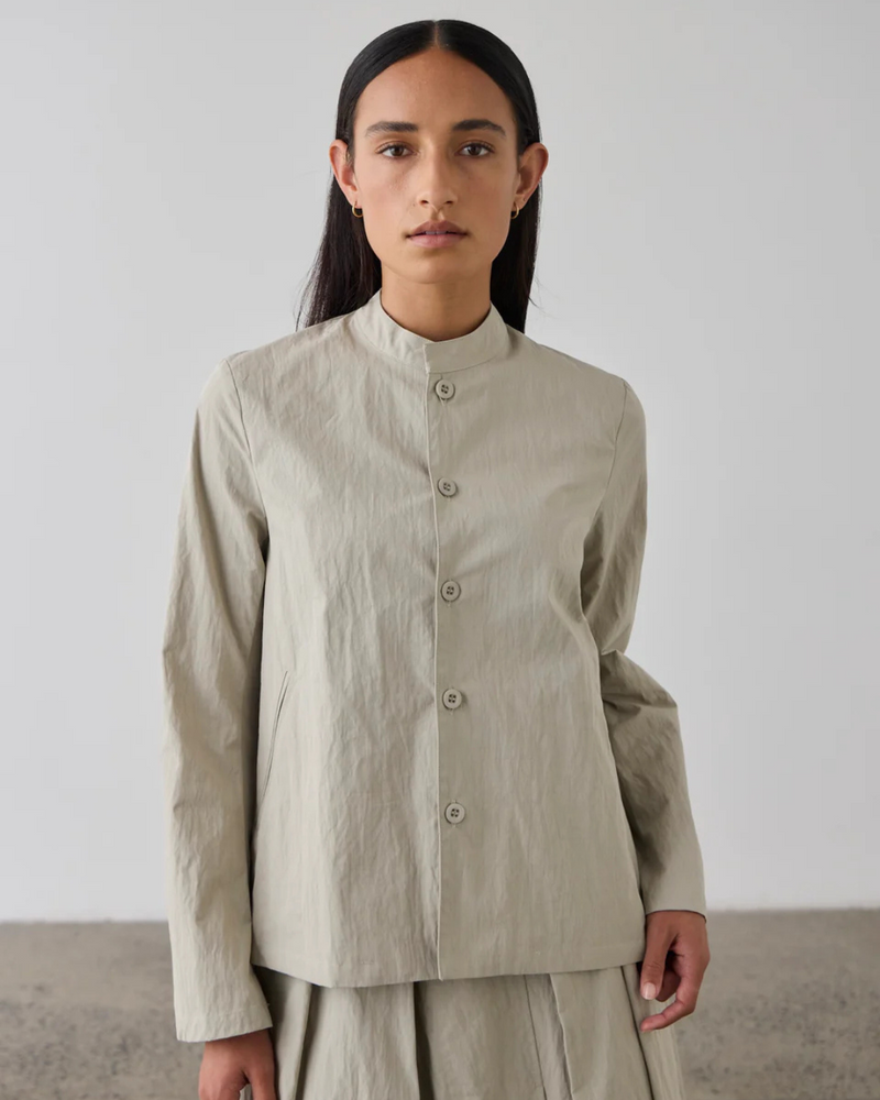 Manadrin Shirt Jacket Pale Sage