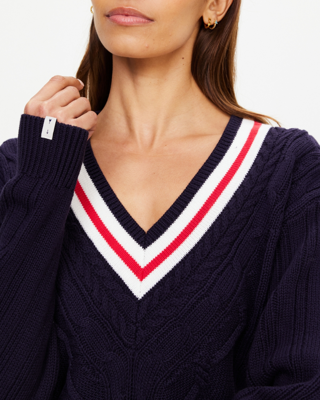 Renshaw Josette V Neck Sweater Navy