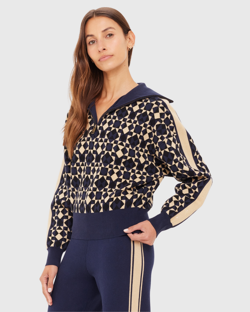 Cosmo Kairo Half Zip Knit Geo
