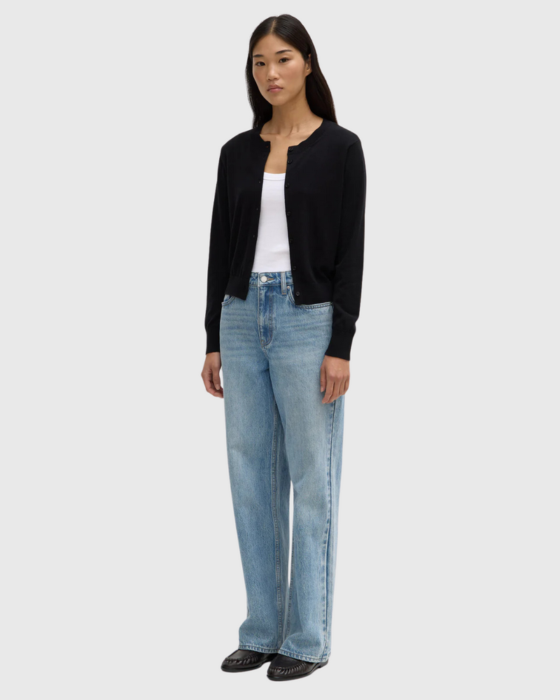 Semra Cotton Cashmere Cardigan Black