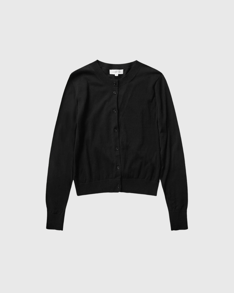Semra Cotton Cashmere Cardigan Black
