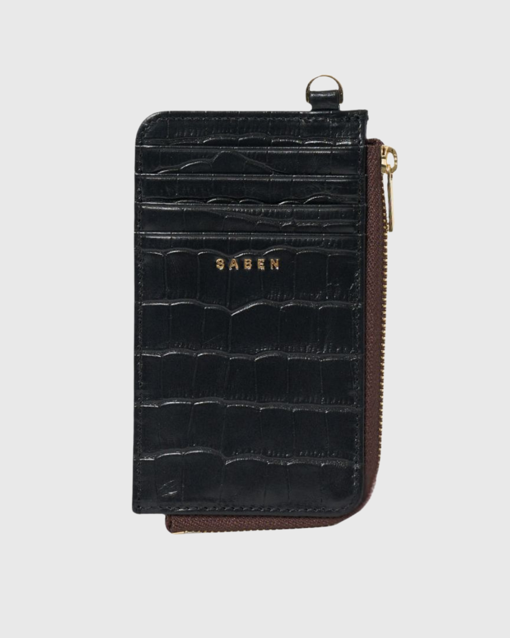 Winona Card Holder Black Croc