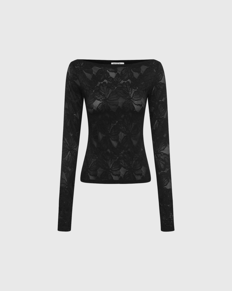 Samantha Lace Top Noir