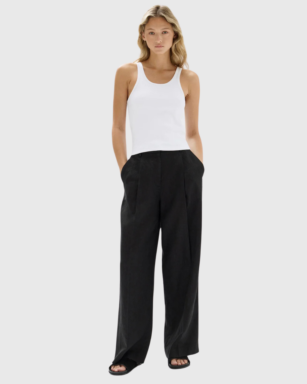 Drew Rib Tank White