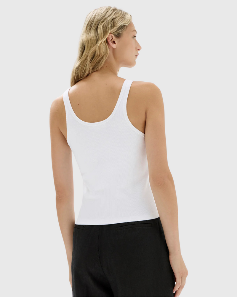 Drew Rib Tank White