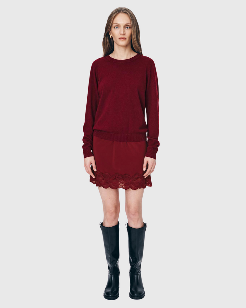 Axel Merino Knit Top Merlot Red