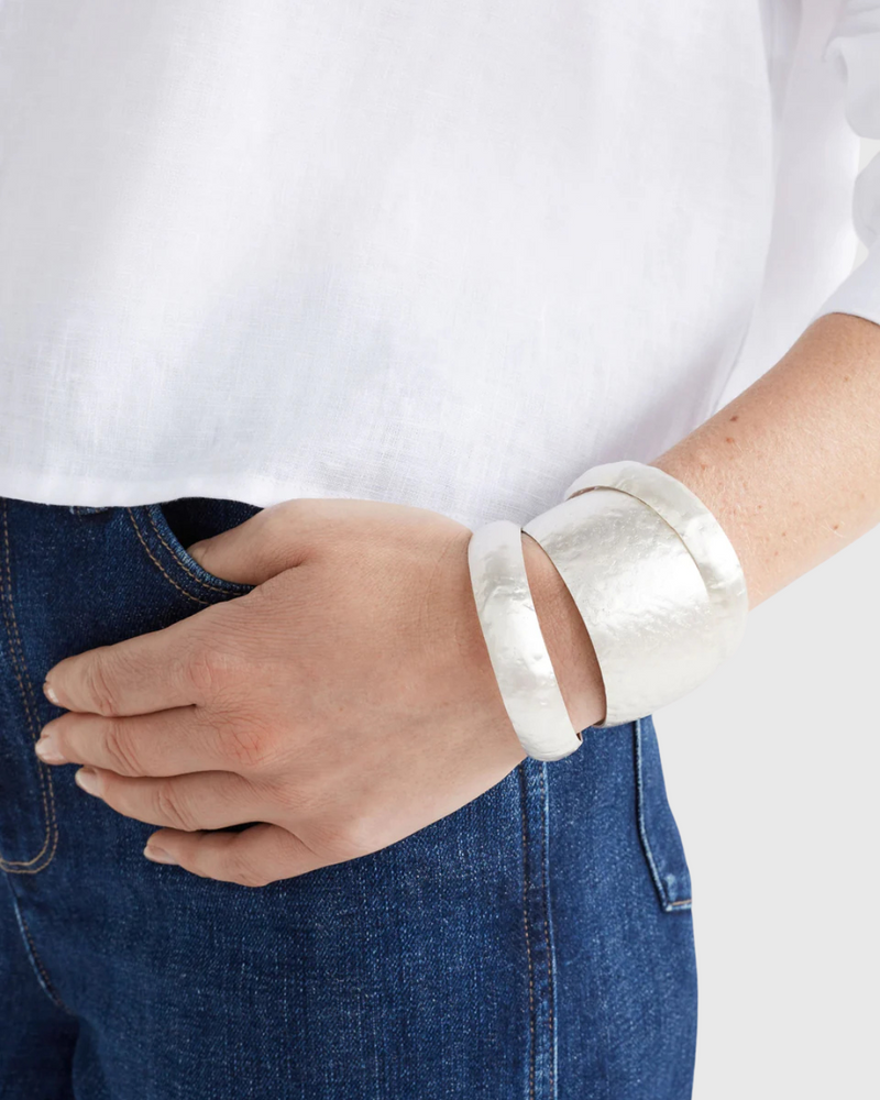 Gild Thin Cuff Bangle Silver