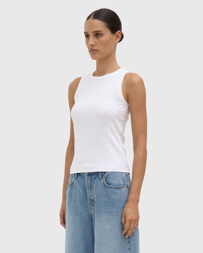 Nika Rib Tank White
