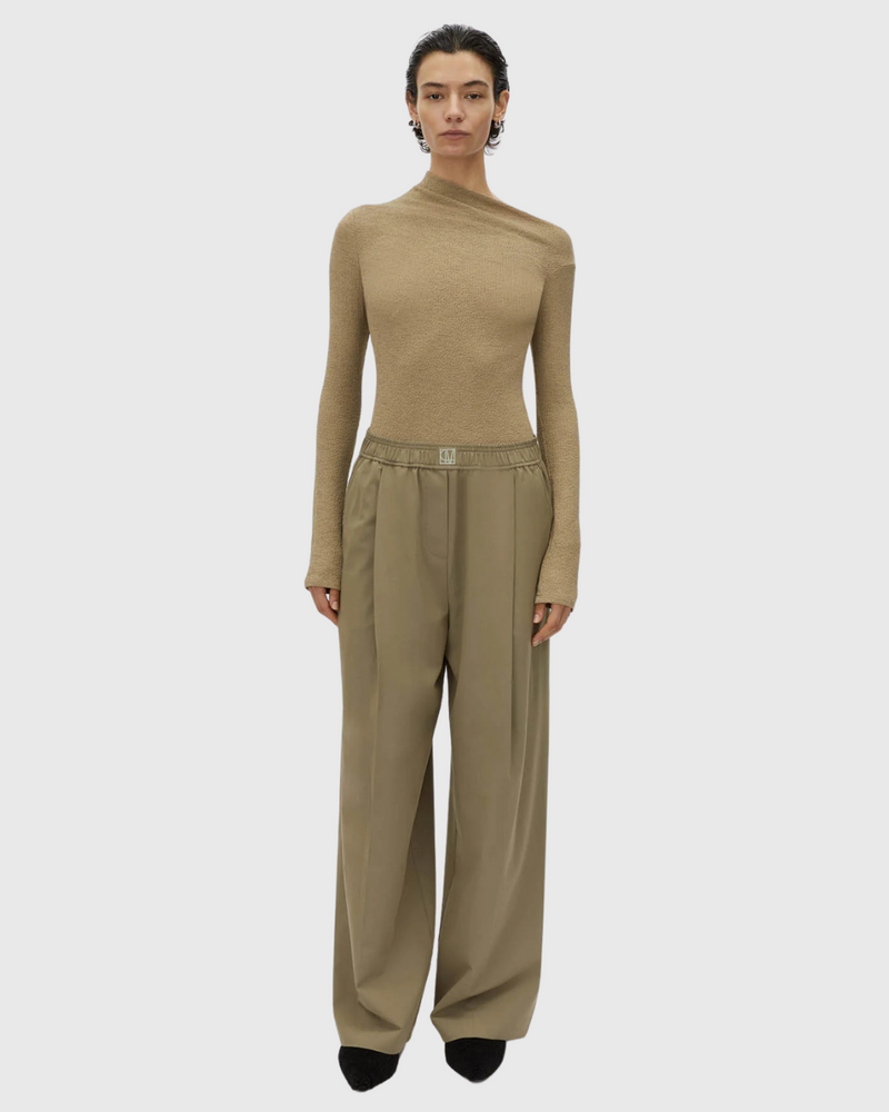 Zeno Monogram Elastic Pant Khaki