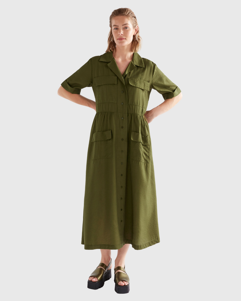 Eine Shirt Dress Bright Olive