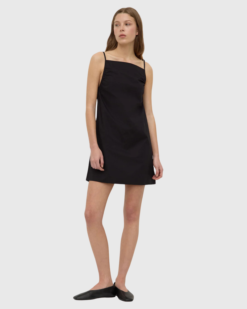Annie Poplin Mini Dress Black
