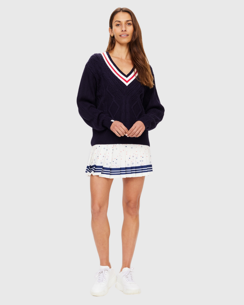 Renshaw Josette V Neck Sweater Navy