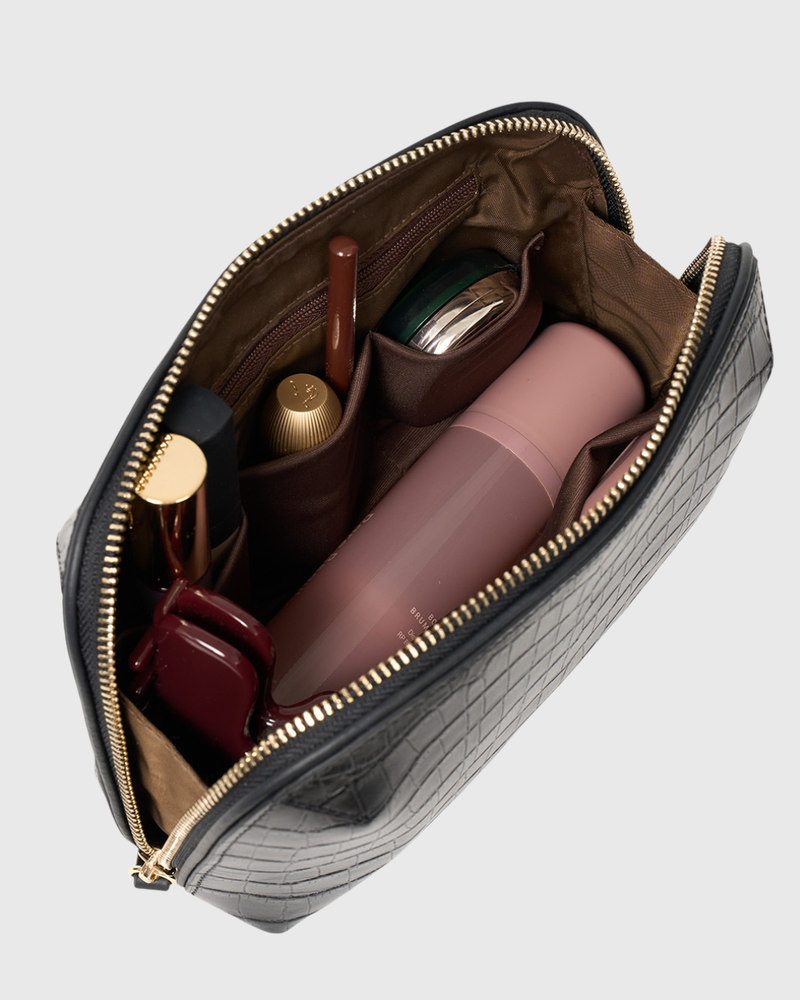 Tate Tech Pouch Black Matte Croc