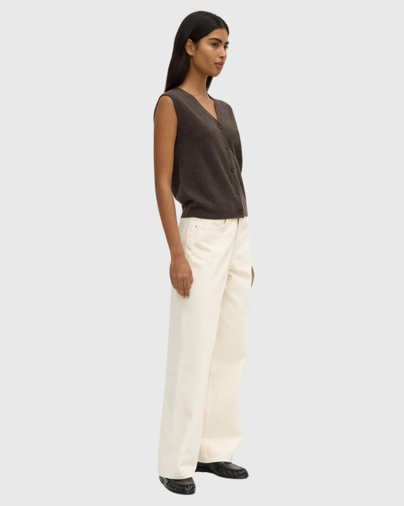 Lara Cashmere Knit Tank Ganache Marle
