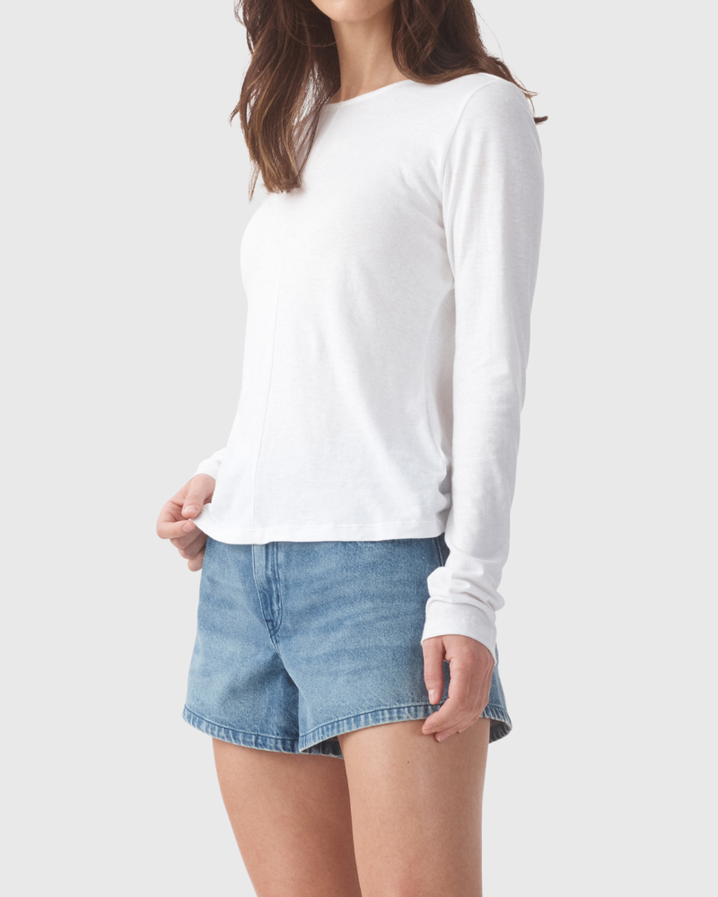 Long Sleeve Drape Top Bone