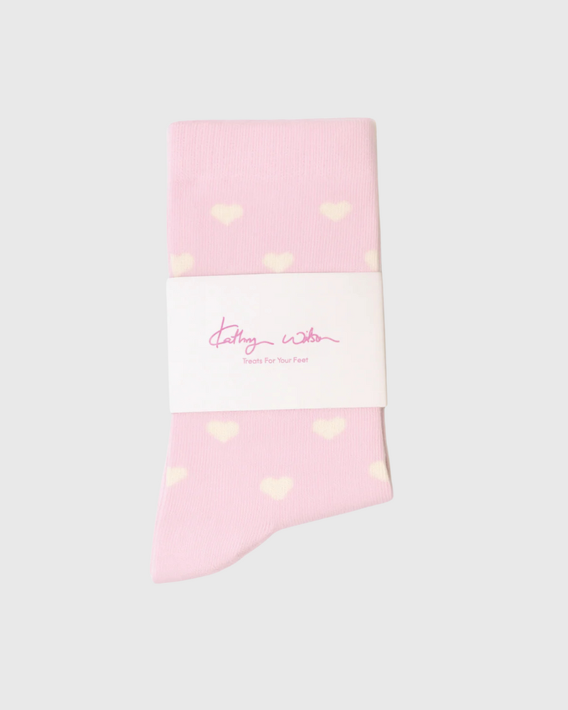 Heart Socks Pink/Cream