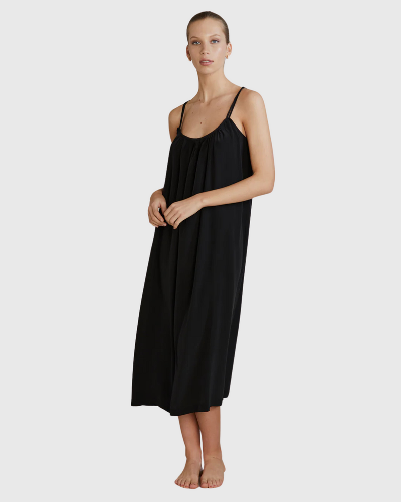 Victoria Silk Nightgown Black