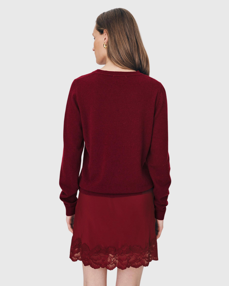 Axel Merino Knit Top Merlot Red