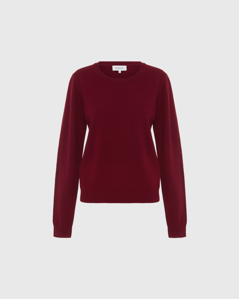 Axel Merino Knit Top Merlot Red