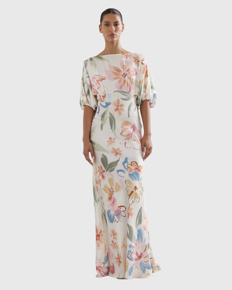 Florence Gown Tea Party - Floral Satin
