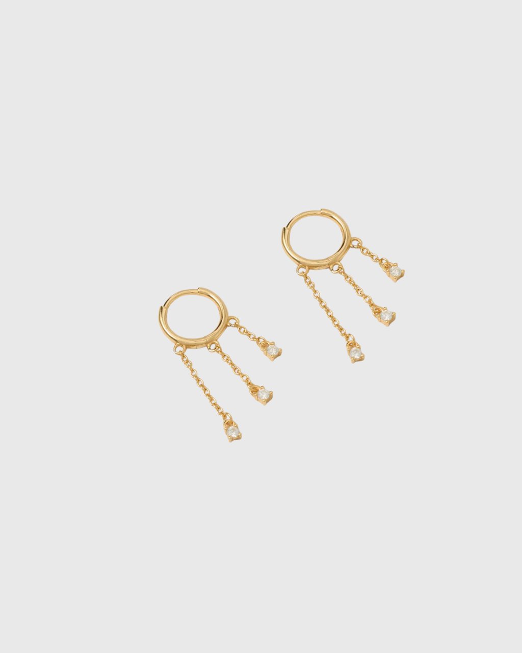 Opal Chain Huggie Earrings Gold