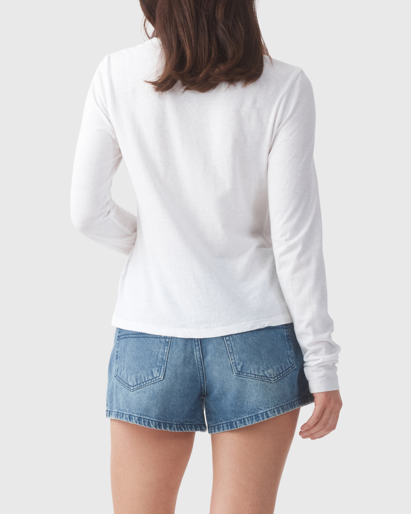 Long Sleeve Drape Top Bone