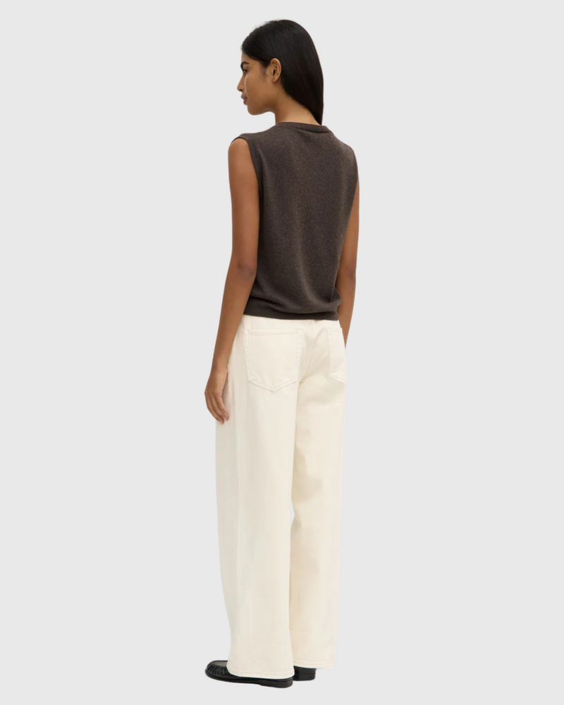 Lara Cashmere Knit Tank Ganache Marle