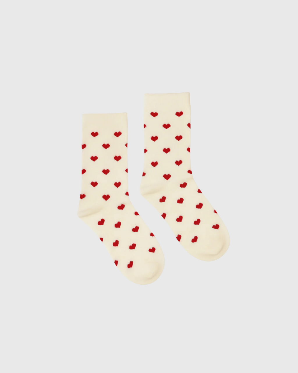 Heart Socks Cream/Red