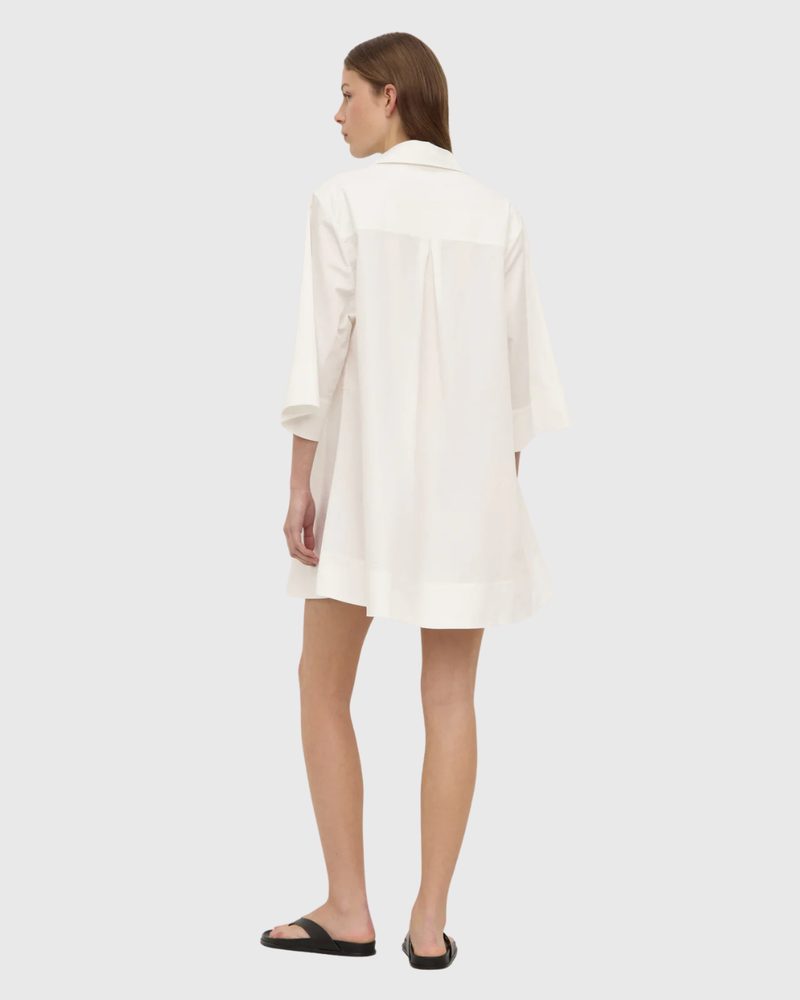 Claire Mini Shirt Dress White