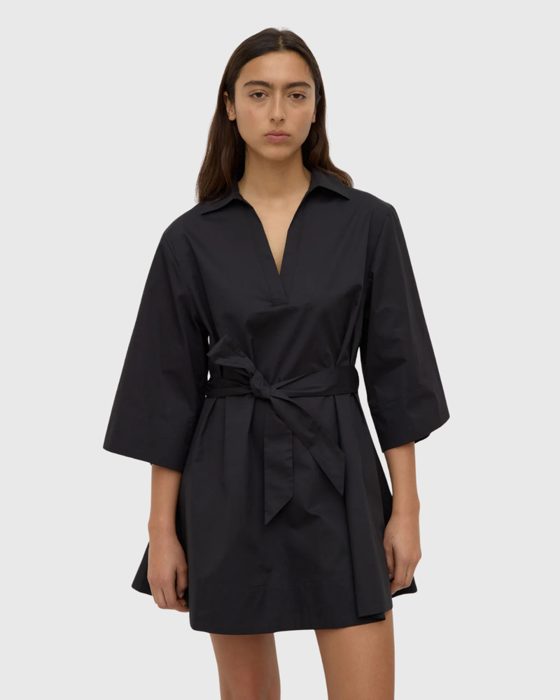 Claire Mini Shirt Dress Black