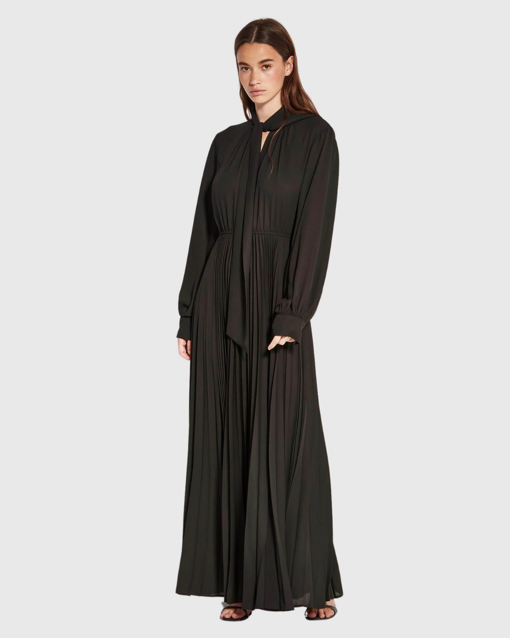 Coco Pleat Dress (Matte Pleat) Black