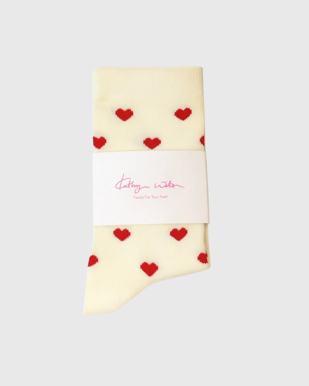 Heart Socks Cream/Red