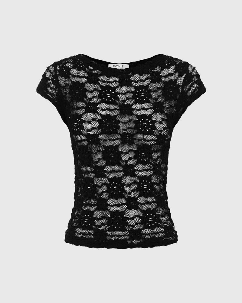 Galo Sunflower Lace Tee Noir