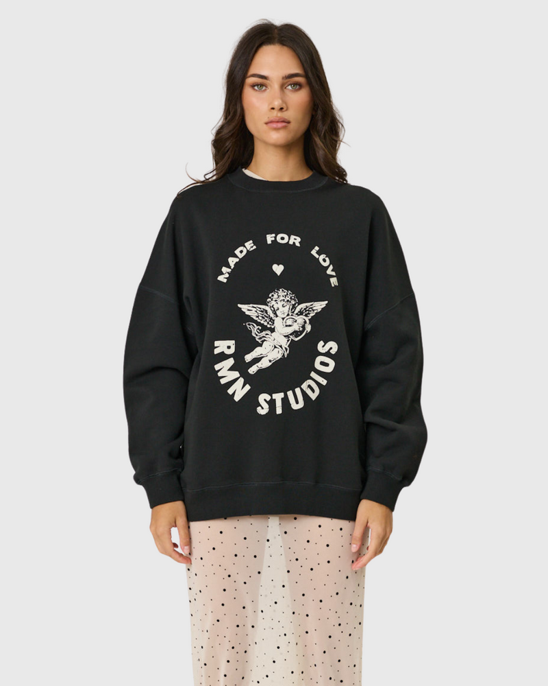Lovestruck Crew Washed Black