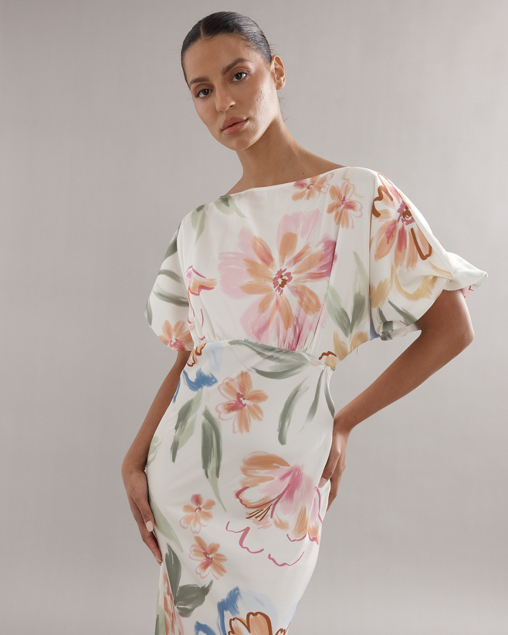 Florence Gown Tea Party - Floral Satin