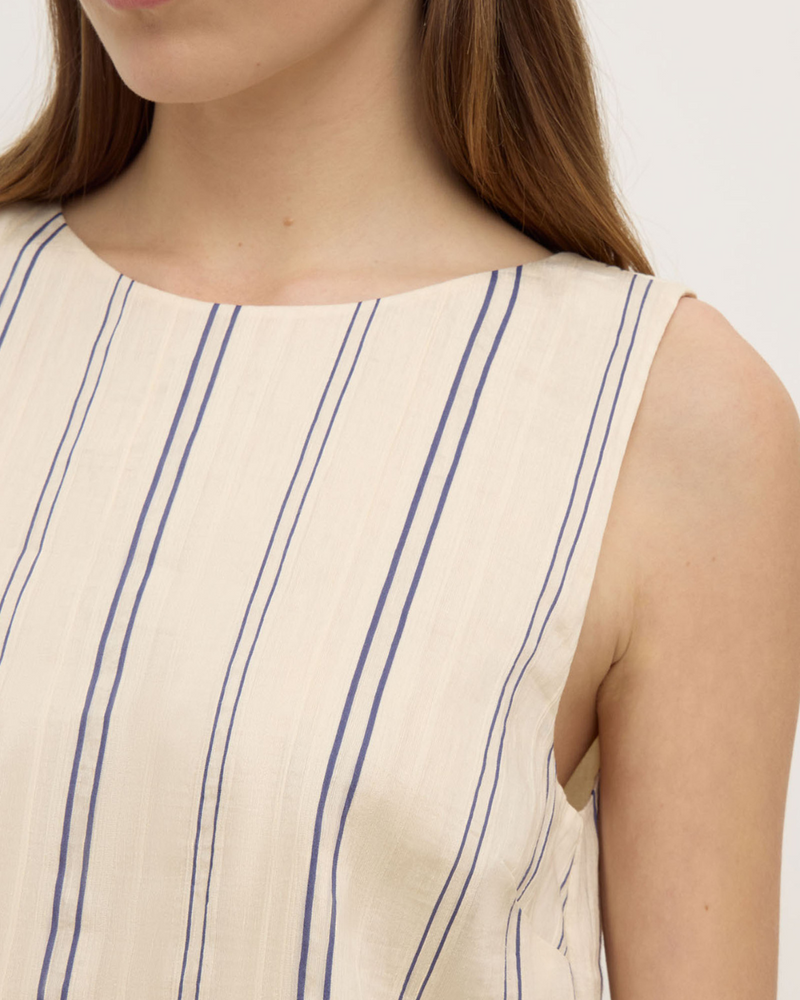 Ulani Stripe Mini Dress Cream/Blue
