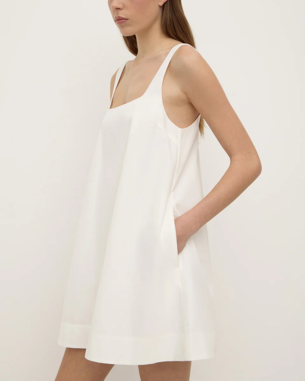 Becca Cotton Drill Mini Dress White