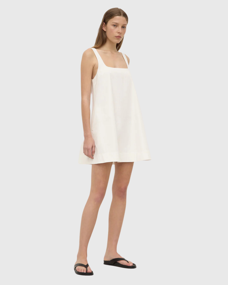 Becca Cotton Drill Mini Dress White