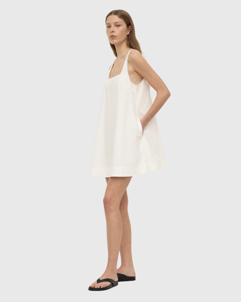 Becca Cotton Drill Mini Dress White