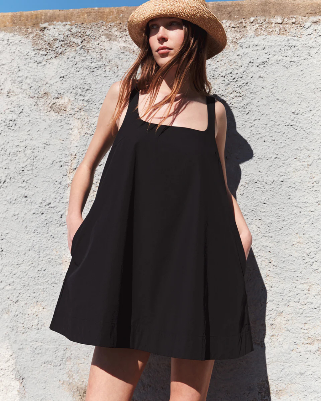 Becca Cotton Drill Mini Dress Black