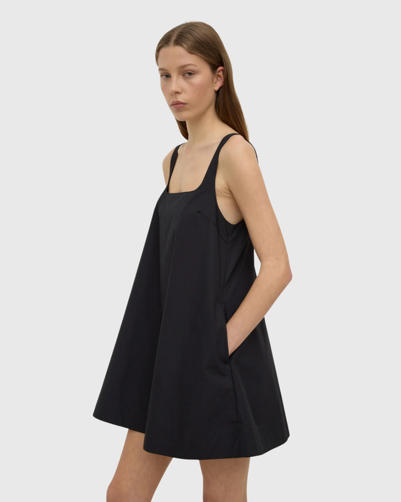 Becca Cotton Drill Mini Dress Black